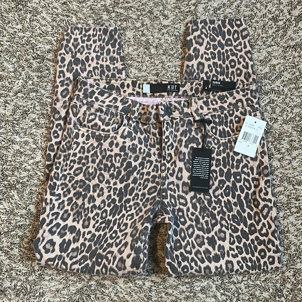 KUT FROM THE KLOTH DONNA ANKLE SKINNY LEOPARD PRINT 🐆